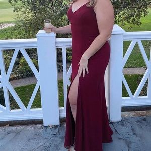 Dear Cleo Red Velvet Dress in Melanie Style